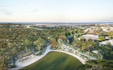 Aerial render of Eglinton Village