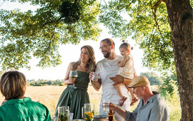 Family celebrating