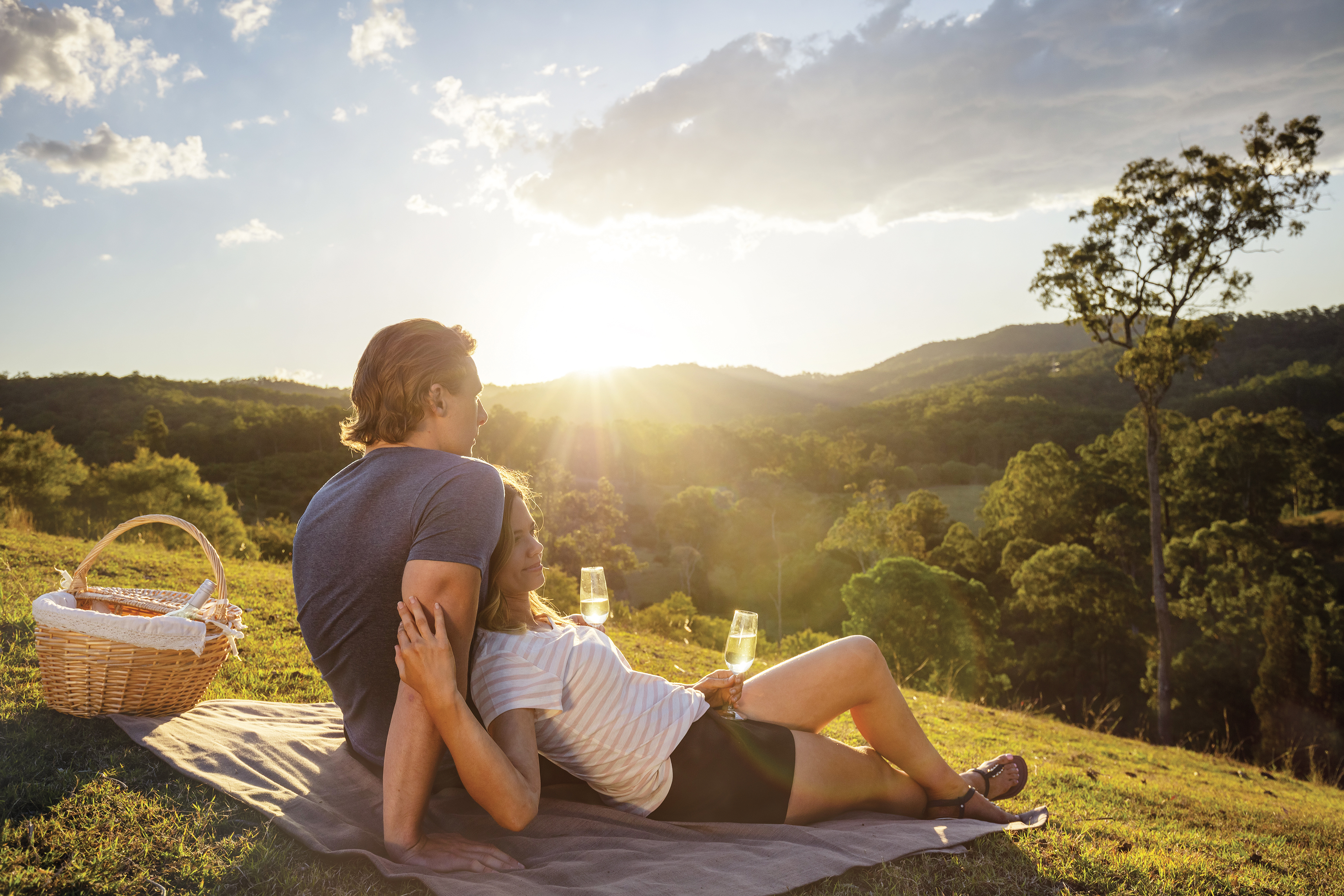 Couple picnicing